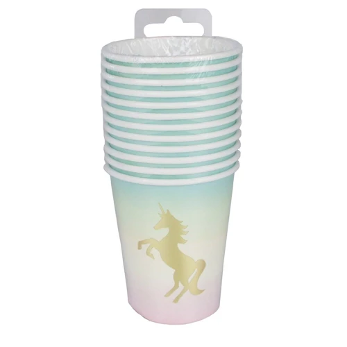 Сервировка стола Одноразовые бумажные стаканы Talking Tables серия WE HEART UNICORNS 12 шт (UNICORN-CUP)