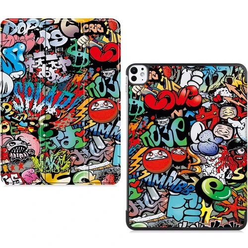 Аксесуар для iPad BeCover Smart Case Graffiti для iPad Pro 11 2024 M4 (711637): Особливості Надежная защита от царапин и загрязнений, Складывается в подставку, магнитное сцепление, режим автопробуждения/сна