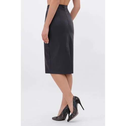 Юбка FashionUp YUB-1077D-XL 48 темно-синяя карандаш удлиненная миди: Материал Экокожа