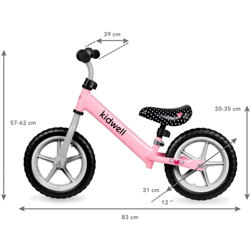 Беговел Kidwell REBEL Pink (4002): Колеса надувные