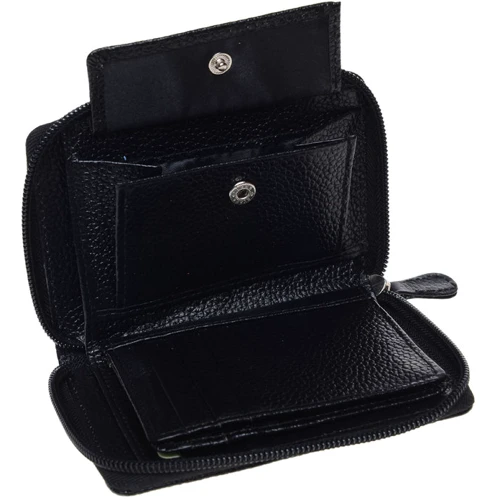 Женский кошелек Ricco Grande черный (10dl94311-black): Материал Натуральная кожа