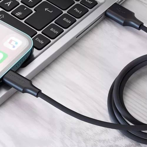 Кабель Proove USB Cable to Lightning Striped Silicone 1m Black: Тип USB Cable - Lightning