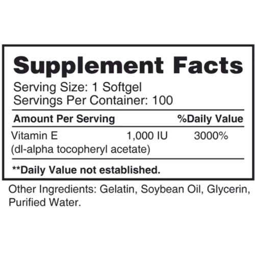 Earth`s Creation Vitamin E Витамин Е 1000 МЕ 50 капсул: Тип Витамин E