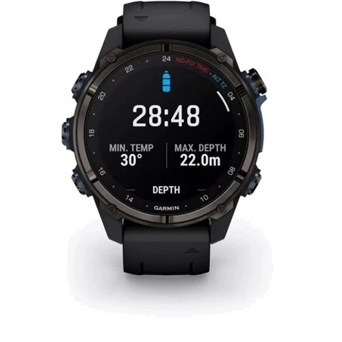 Смарт-часы Garmin Descent Mk3i 43mm Carbon Grey DLC Titanium with Black Silicone Band and Descent T2 Transceiver (BNDL-DMK3I-43CGTDT2): Время работы до 10 дней