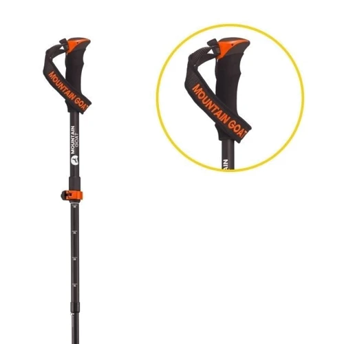 Треккинговая палка Mountain Goat Pro+ Black/Orange 43-130см (MG0008)