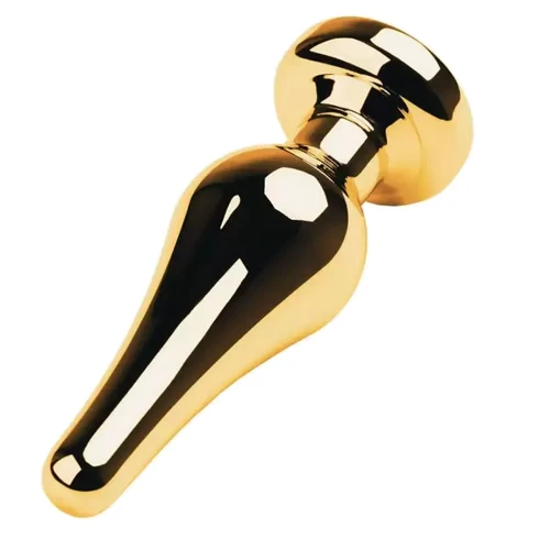 Анальная пробка с кристаллом Toyfa Metal Gold anal plug black gem
