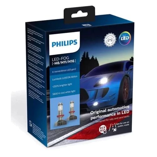 Лампы светодиодные Philips H8/H11/H16 X-tremeUltinon LED Gen2 +250% 5800K 11366XUWX2 (2шт.): Головной свет Дальний свет, Ближний свет