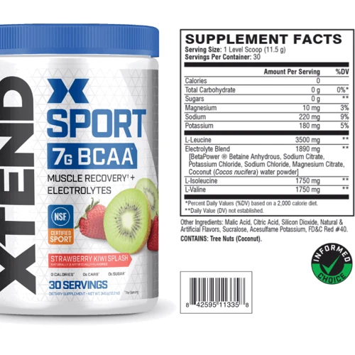 Аминокислота для спорта Scivation Xtend Sport 345 g/30 servings/Strawberry Kiwi: Вкус Киви, Клубника