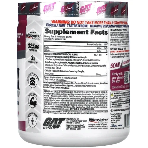 Предтренировочный комплекс GAT Nitraflex 294 g /30 servings/ Watermelon: Тип Комплекс до тренировки