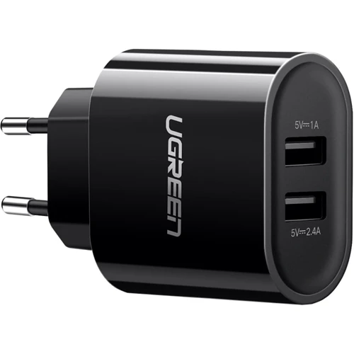 Зарядное устройство Ugreen Wall Charger 2xUSB CD104 3.4A Black (20383)