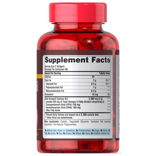 Puritan's Pride Omega-3 Salmon Oil 1000 mg 120 caps: Форма выпуска Капсулы