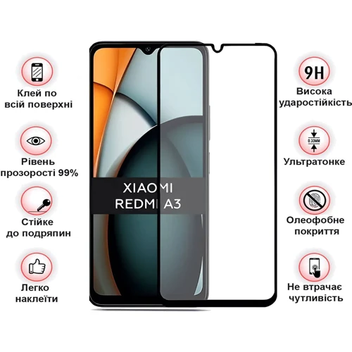 Аксессуар для смартфона BeCover Tempered Glass Black for Xiaomi Redmi A3 4G (711227)