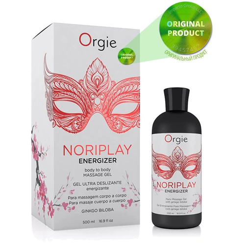 Гель для NURU-масажу Orgie – Noriplay Energizer (500 мл), екстракт гінкго білоба, захисне простирадло