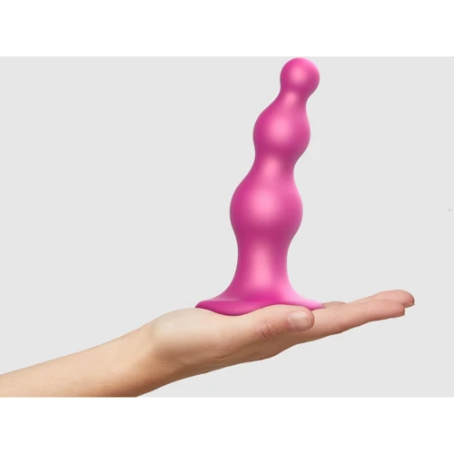 Фаллоимитатор Strap-On-Me Dildo Plug Beads M Framboise Мetallic