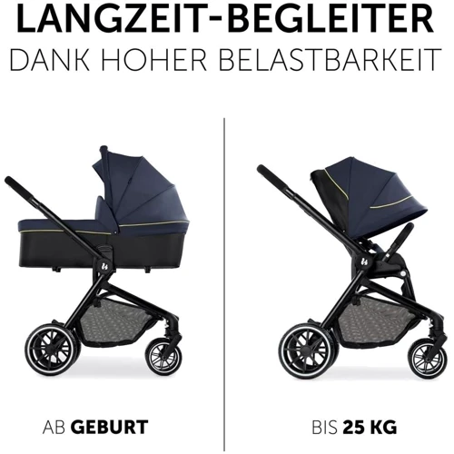 Коляска универсальная Hauck Move So Simply Dark Navy Neon (16717-5): Материал колес резина