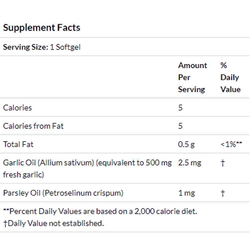 Nature's Plus, Garlic and Parsley Oil, 180 Softgels (NTP3960): Стать унісекс
