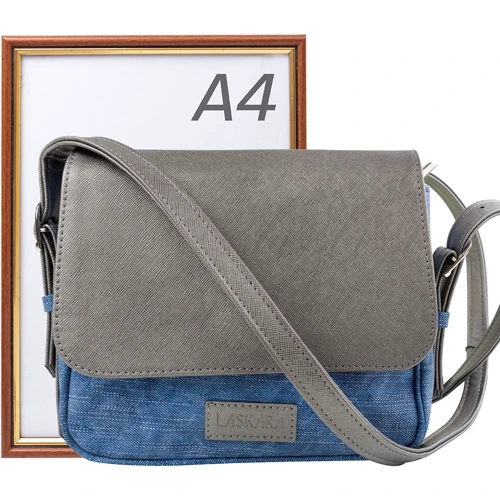 Женская сумка почтальонка Laskara разноцветная (LK-10245-silver-denim): Тип Сумки
