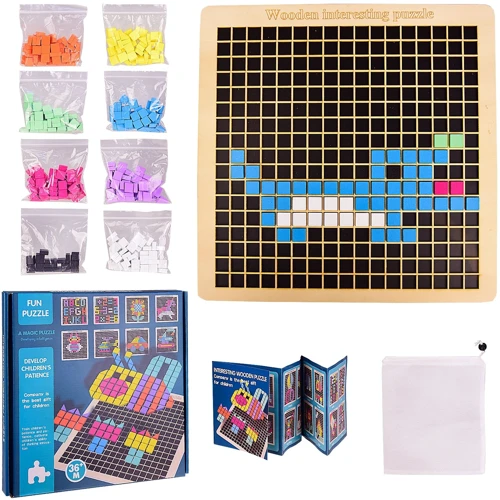 Мозаїка дерев'яна Metr+ піксельна 31х31х3.5 см (WD2719): Виробник Metr+