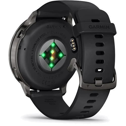 Смарт-годинник Garmin Venu 4 45mm Slate with Black Silicone Band (010-03014-00)