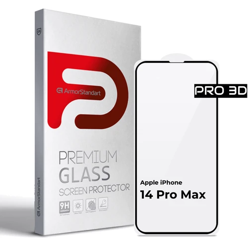 Захисне скло для iPhone ArmorStandart Tempered Glass Pro 3D Black для iPhone 14 Pro Max (ARM66356)
