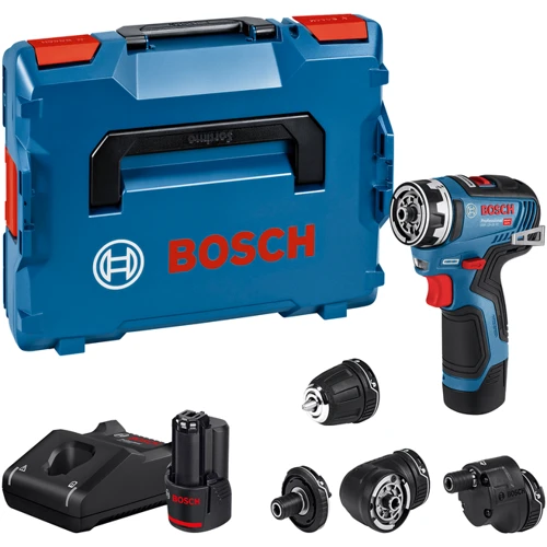Акумуляторний дриль-шуруповерт Bosch GSR 12V-35FC безщітковий в L-Boxx 102 з 40 адаптерами 2 акумуляторами GBA 12V 3.0Ah та зарядним пристроєм GAL 12V-40 (06019H3000)