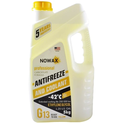 Антифриз NOWAX YELLOW G13 (желтый) 5kg	