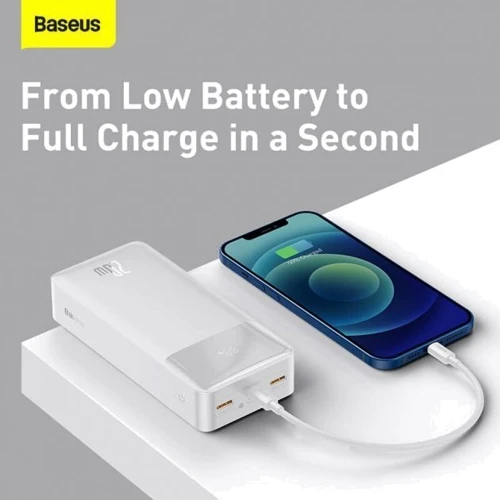Зовнішній акумулятор Baseus Power Bank 30000mAh Bipow Display 20W White (PPDML-N02/PPBD050402): Тип батареї Літій-полімерні