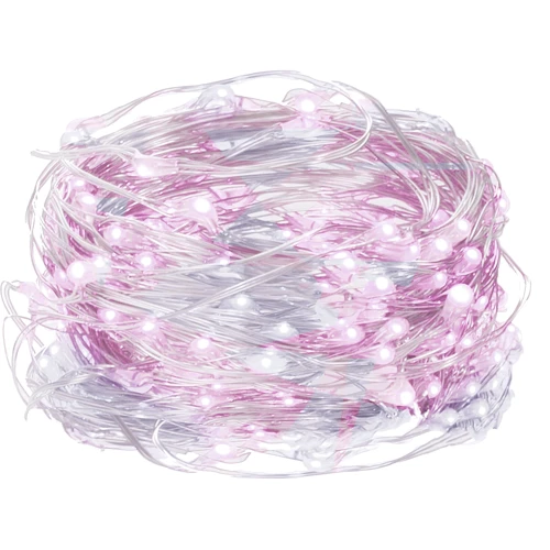 Гирлянда на батарейках Springos 9.9 м 100 LED CL0025 Cold White/Pink: Количество ламп 100