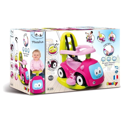 Машинка каталка Smoby Toys Маэстро качели 4 в 1 розовый (720303)