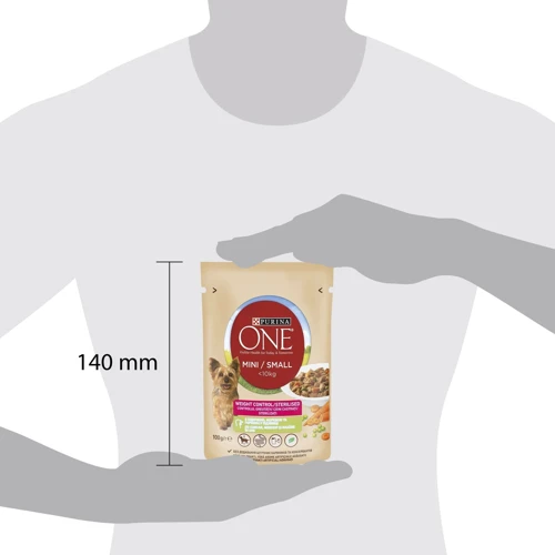 Влажный корм Purina ONE mini Weight Control для контроля веса у собак мелких пород с индейкой, морковью и горохом 20х100 г: Возраст Взрослые