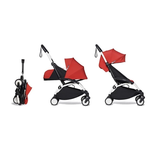 Шасси белое Babyzen YOYO² с комплектом Plus 6+(капюшон, матрасик) + комп.люлька Red/Красный (BZ10104-04/BZ10109-01/BZ10110-04) фото 3
