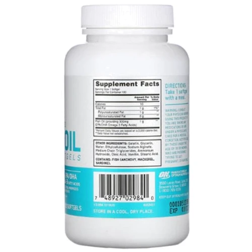 Optimum Nutrition Fish Oil Softgels 100 caps: Пол Унисекс