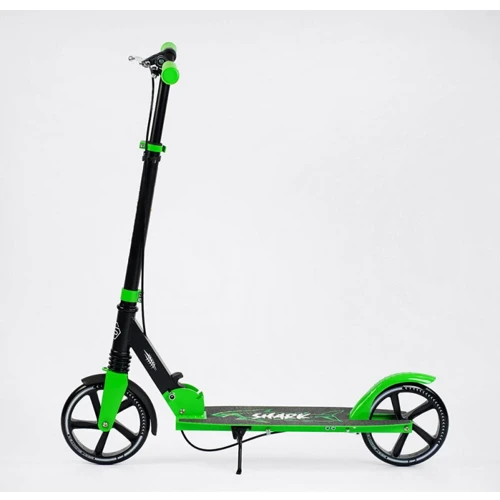 Детский двухколесный самокат с ручным тормозом Best Scooter Shark Зеленый (68471): Максимальная допустимая нагрузка, кг 70