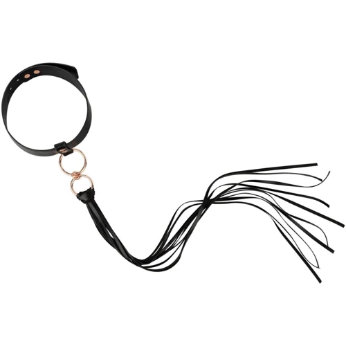 Ошейник с флоггером Rosy Gold Collar with Flogger Black