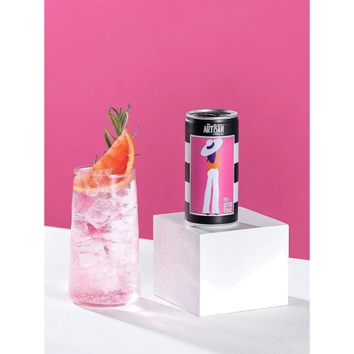 Напиток газированный Artisan Pink Citrus Tonic Can, ж/б, 0.2л (9353606010258): Степень газирования Среднегазированная