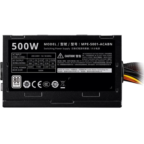 Блок живлення Cooler Master Elite V4 500W (MPE-5001-ACABN-EU): Вентилятор задньої стінки 1x120мм