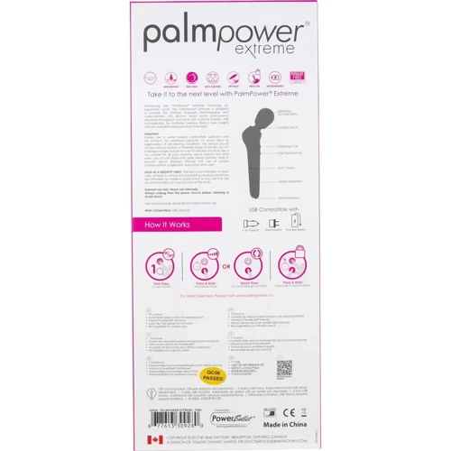 Мощный вибромассажер PalmPower EXTREME - Pink водонепроницаемый, с плавной регулировкой