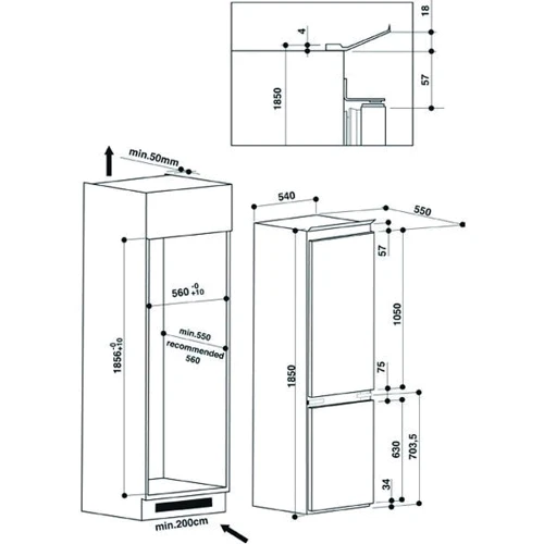 Встраиваемый холодильник Hotpoint-Ariston BCB 7525 AA: Класс энергопотребления A+