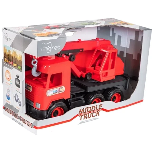 

Автокран Tigres Middle truck с выдвижной стрелой Красный (39487)