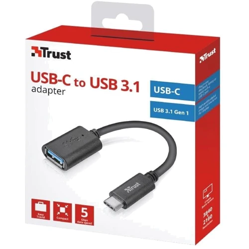 Адаптер Trust Adapter USB-C to USB3.0 Black (20967): Цвет черный