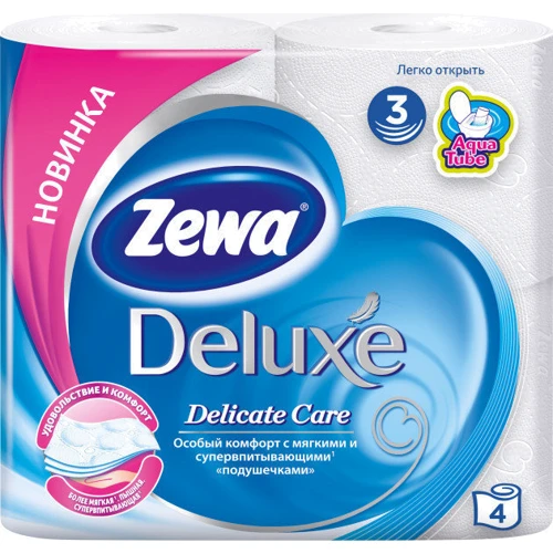 

Zewa Deluxe Delicate Care Туалетная бумага белая 3-слойная 4 шт.