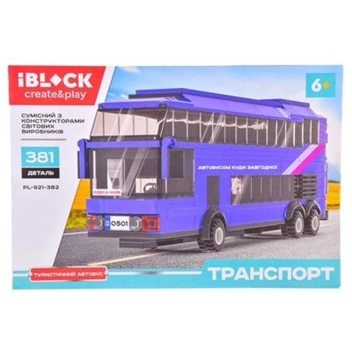 Конструктор Iblock Туристический автобус 381 деталь (PL-921-382) фото 1