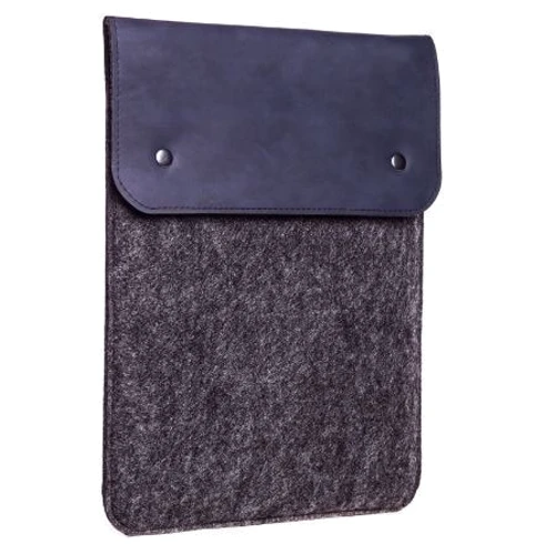 Gmakin Case Slim Felt Two Buttons Blue/Black (GM66-12) for MacBook 12"