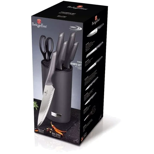 Набор кухонных ножей Berlinger Haus Metallic Line Carbon Pro Edition 7 предметов (BH 2792): Количество предметов 7