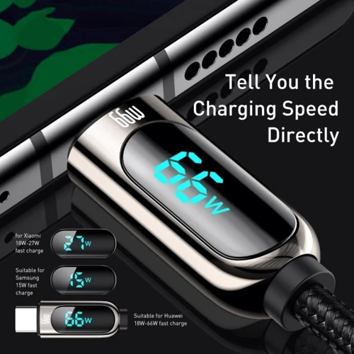 Кабель Baseus USB Cable to USB-C Display Fast Charging Data 66W 1m Black (CASX020001) фото 8