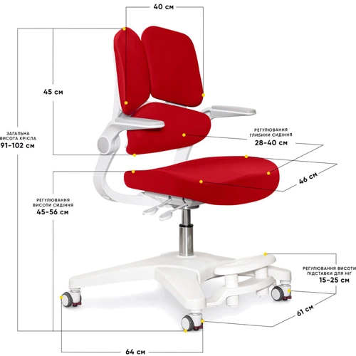 Дитяче крісло Mealux Trident Red (арт.Y-617 KR) фото 11