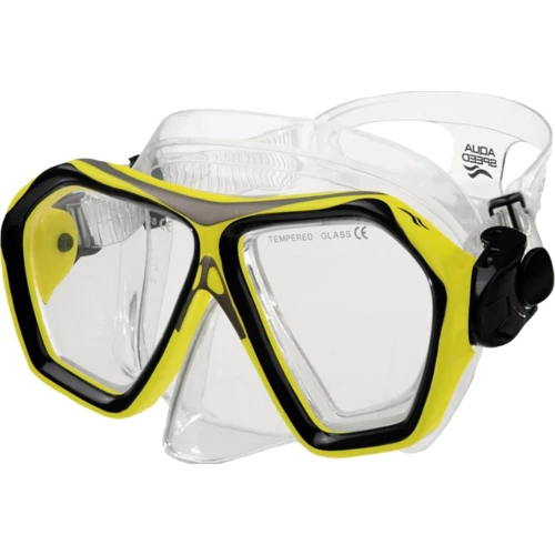 Маска для дайвинга Набор маска и трубка Aqua Speed Blaze + Borneo 60320 желтый, черный Уни OSFM (618-18)