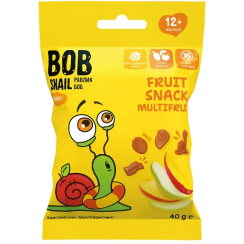 Фруктовый снек Равлик Боб Fruit Snack мультифруктовый 40 г (1740863)