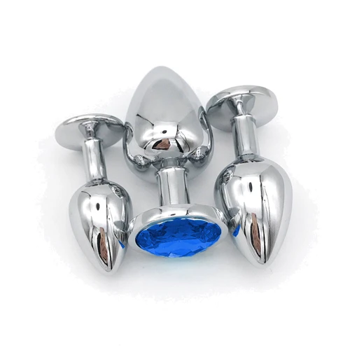 Набор анальных пробок NDS 1005-2 Silver/Blue (22289)
