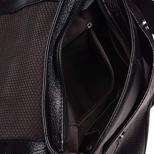Чоловіча сумка планшет Borsa Leather чорна (K13822-black): Матеріал Натуральна шкіра